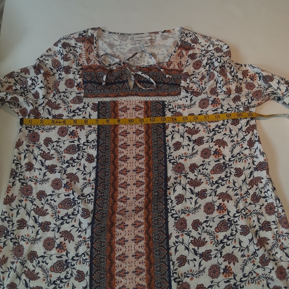 Cotton/ Modal Vintage America Peasant pullover long sleeve top elastic cuffs. - Picture 5 of 10